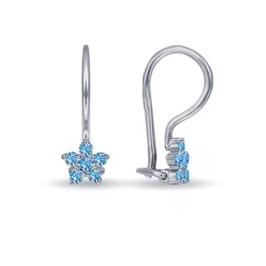 Серьги с фианитом из серебра