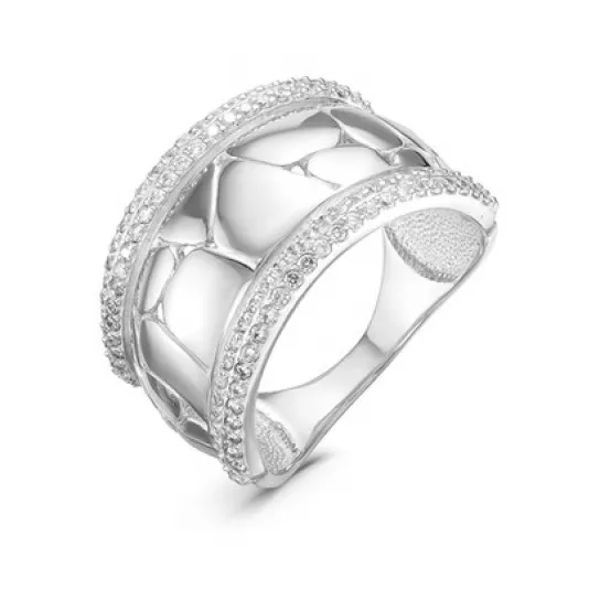 Кольцо с фианитом из серебра