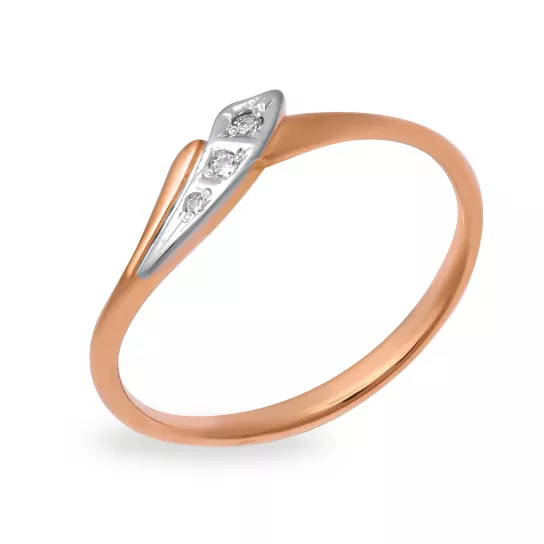 Кольцо с фианитом из золота