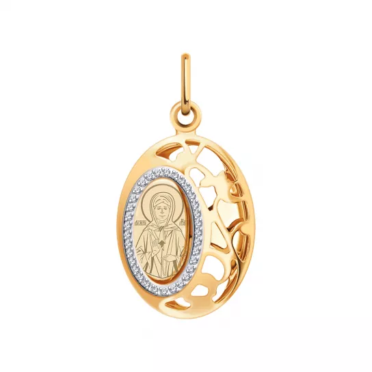 Икона с фианитом из золота