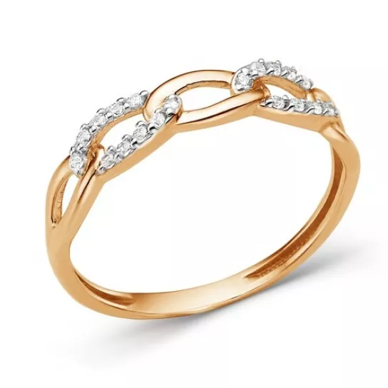 Кольцо с фианитом из золота