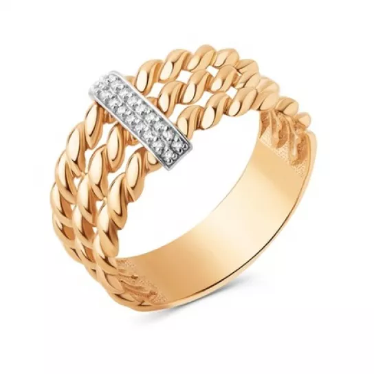 Кольцо с фианитом из золота