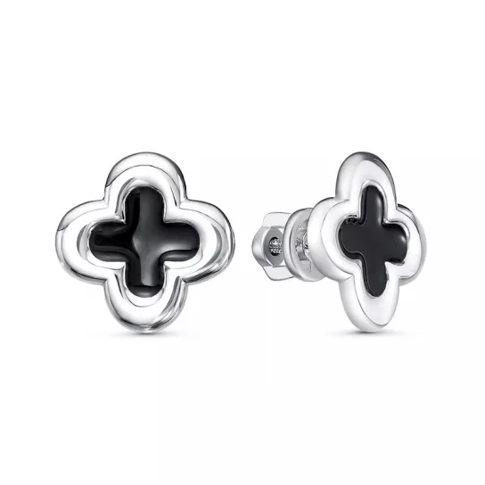 Серьги с эмалью из серебра