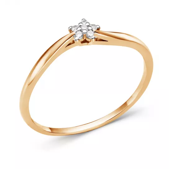 Кольцо с фианитом из золота