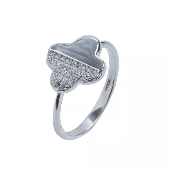 Кольцо с фианитом из серебра