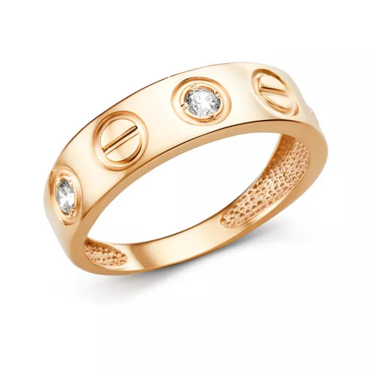 Кольцо с фианитом из золота