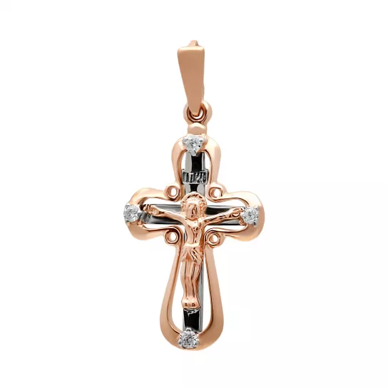 Крест с фианитом из золота