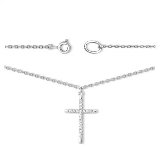 Колье с фианитом из серебра