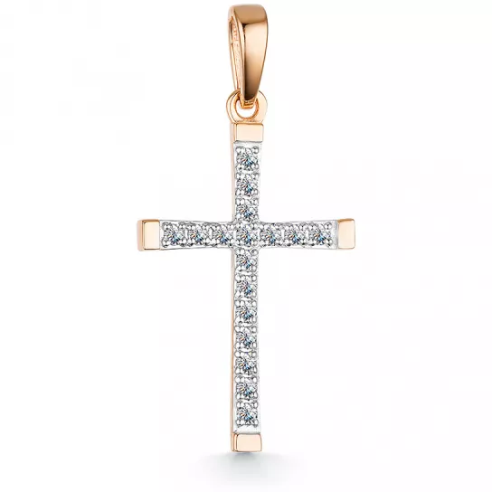 Крест с бриллиантами из золота