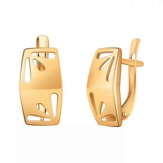 Серьги с фианитом из золота