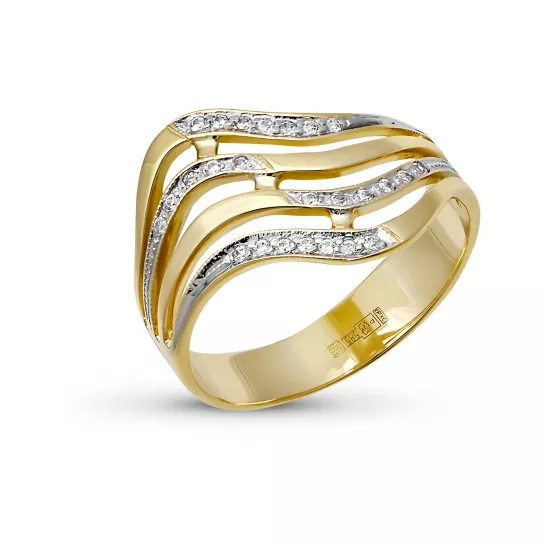 Кольцо с фианитом из золота