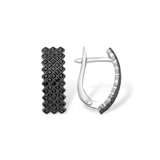 Серьги с фианитом из серебра