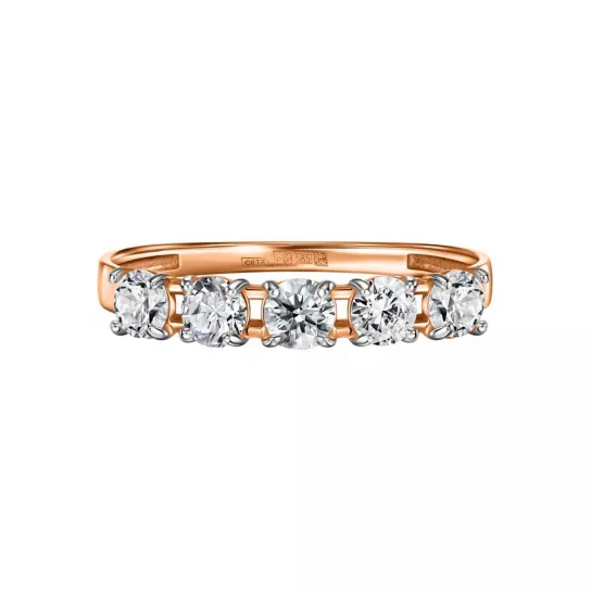 Кольцо с фианитом из золота