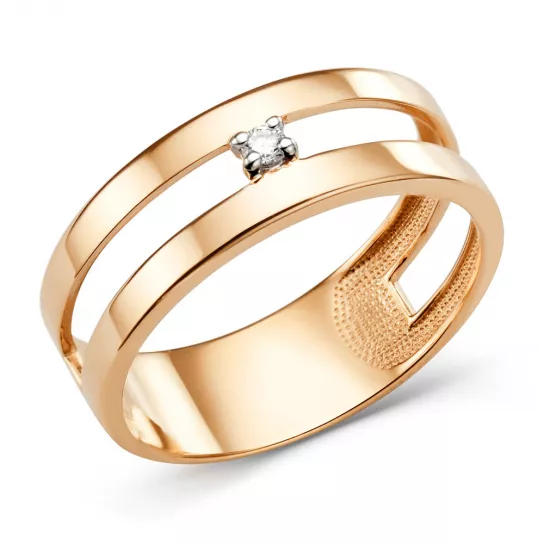 Кольцо с фианитом из золота