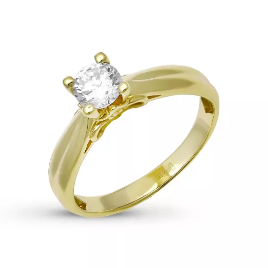 Кольцо с фианитом из золота