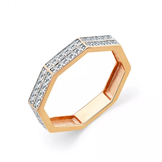 Кольцо с фианитом из золота