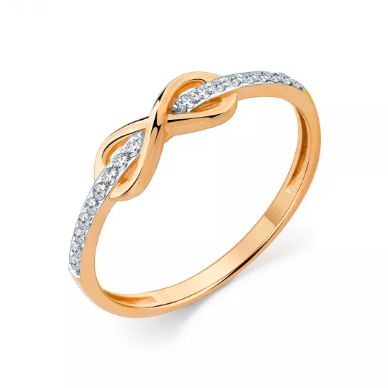 Кольцо с фианитом из золота