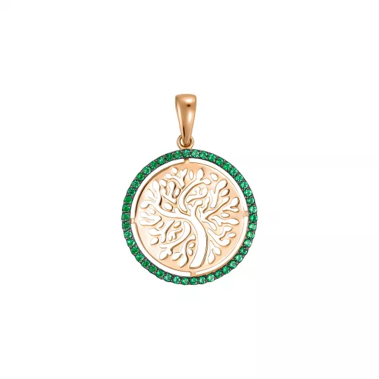 Подвеска с фианитом из золота