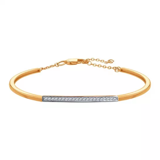 Браслет с фианитом из золота